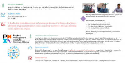 Introducción a la Gestión de Proyectos para la comunidad de Universidad Autónoma Chapingo